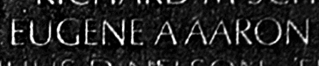 Aaron's name inscribed on the Wall